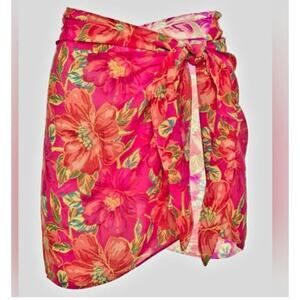 Beach Riot Melanie Sarong Miami Peony Floral Swim Cover Up One Size